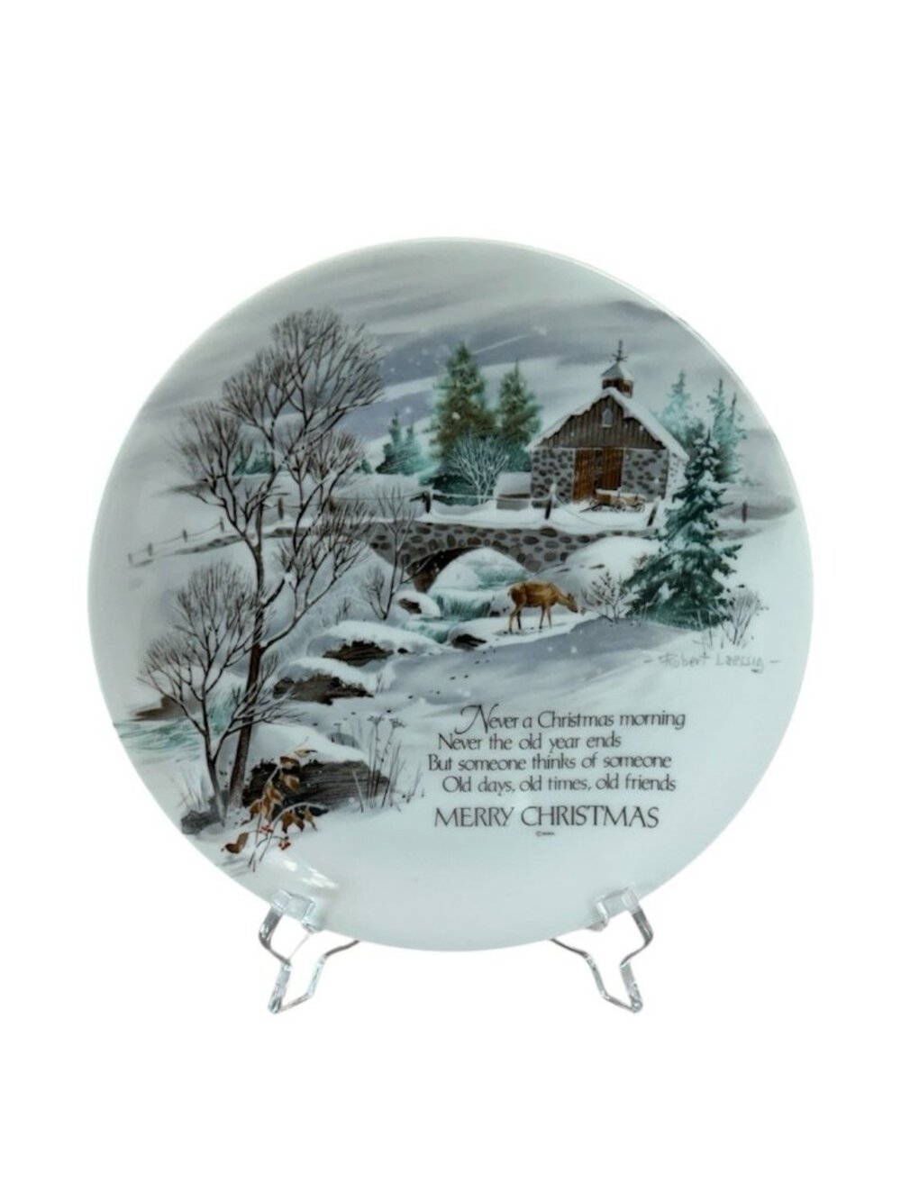 Vintage Robert Laessig Winterscene Series II Christmas Collector Plate Japan WWA